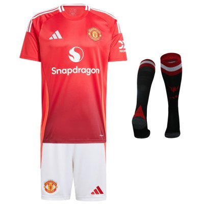 24-25 Manchester United Home Jersey Kids Full Kit