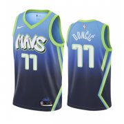 Men‘s Dallas Mavericks Luka Dončić #77 City Edition Blue Jersey