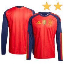2026 Spain Home World Cup Winners Long Sleeve Jersey 2 Star 2026 Spain Home World Cup Winners Long Sleeve Jersey 2 Star