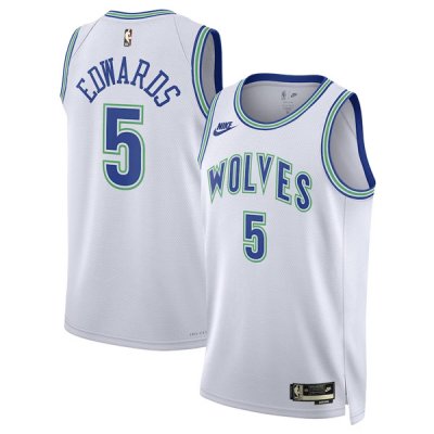 23-24 Anthony Edwards #5 White Minnesota Timberwolves Swingman Jersey - Classic Edition