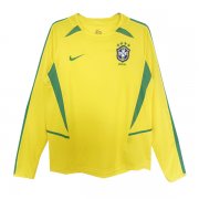 2002 Brazil Home Long Sleeve Retro Jersey