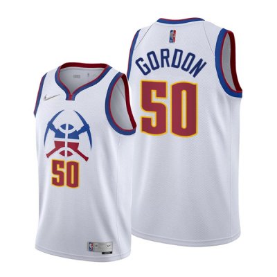 Men\'s Denver Nuggets White Jamal Aaron Gordon #50 Swingman Jersey