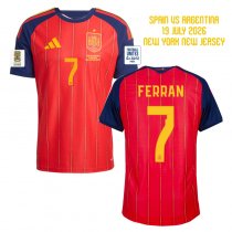 2026 Spain Home World Cup Final Jersey Ferran 7 (Player Version) 2026 Spain Home World Cup Final Jersey Ferran 7 (Player Version)