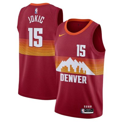 Men‘s Denver Nuggets Nikola Jokic 15# Red Swingman Jersey